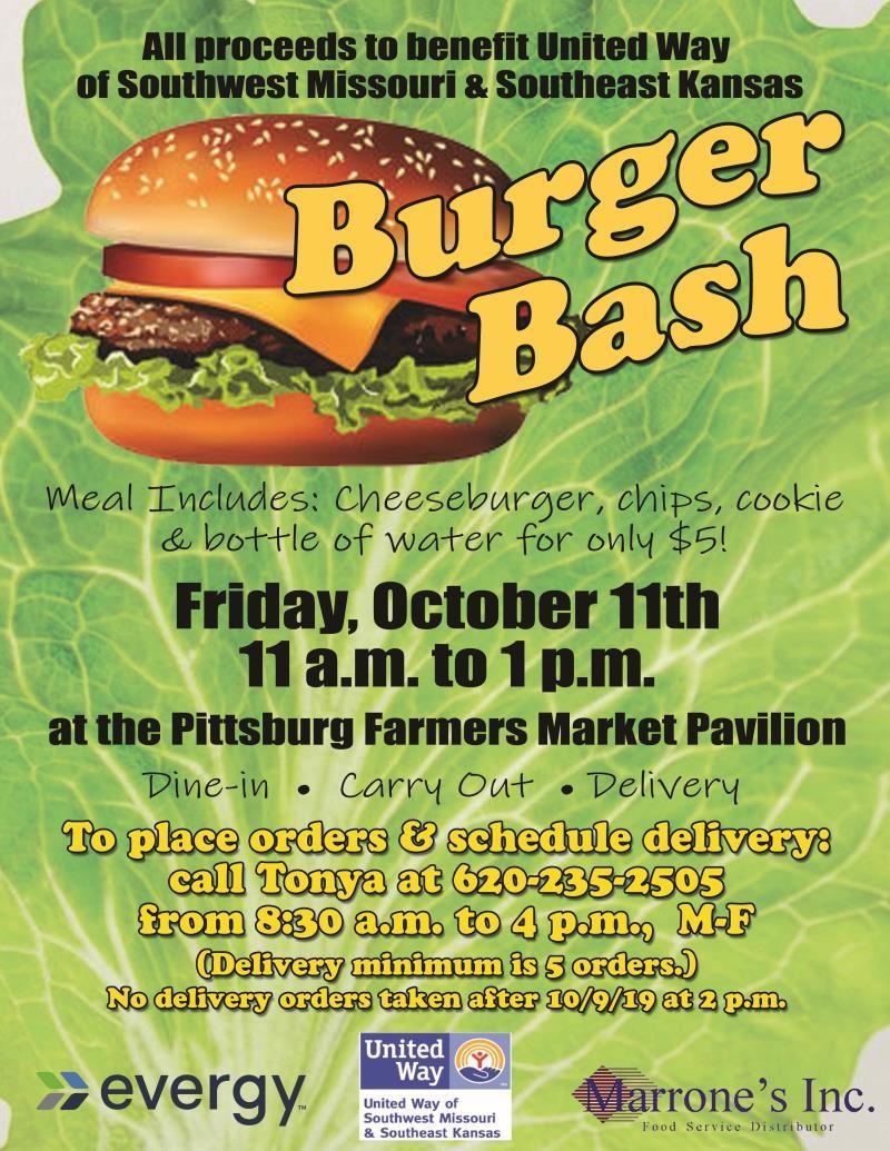 October 11th Burger Bash to benefit United Way of SWMO/SEK