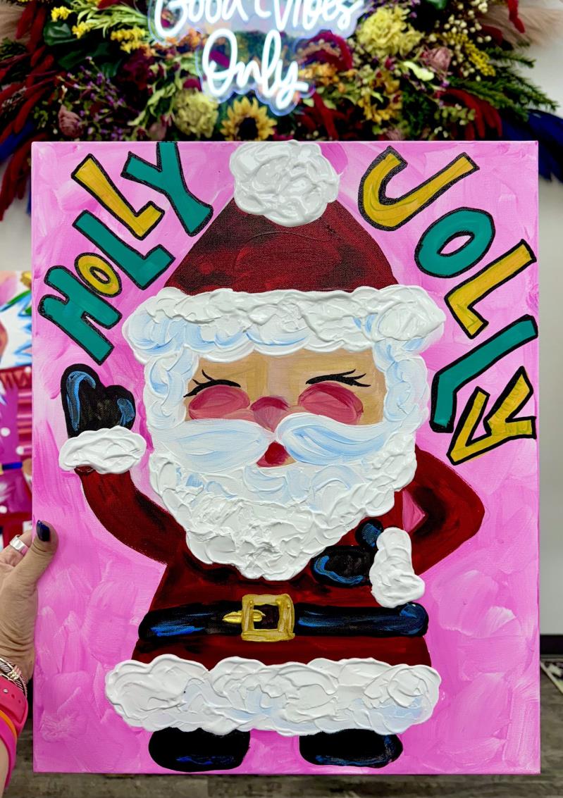 Santa painting at Guillory Art Studio