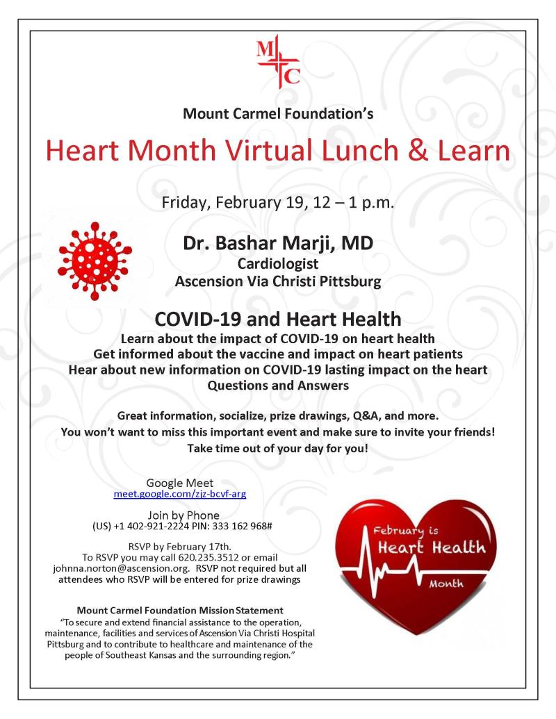 Heart Month Virtual Lunch & Learn with Dr. Marji